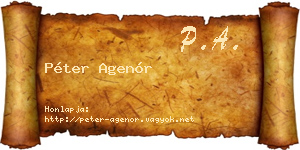 Péter Agenór névjegykártya