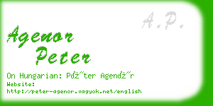 agenor peter business card